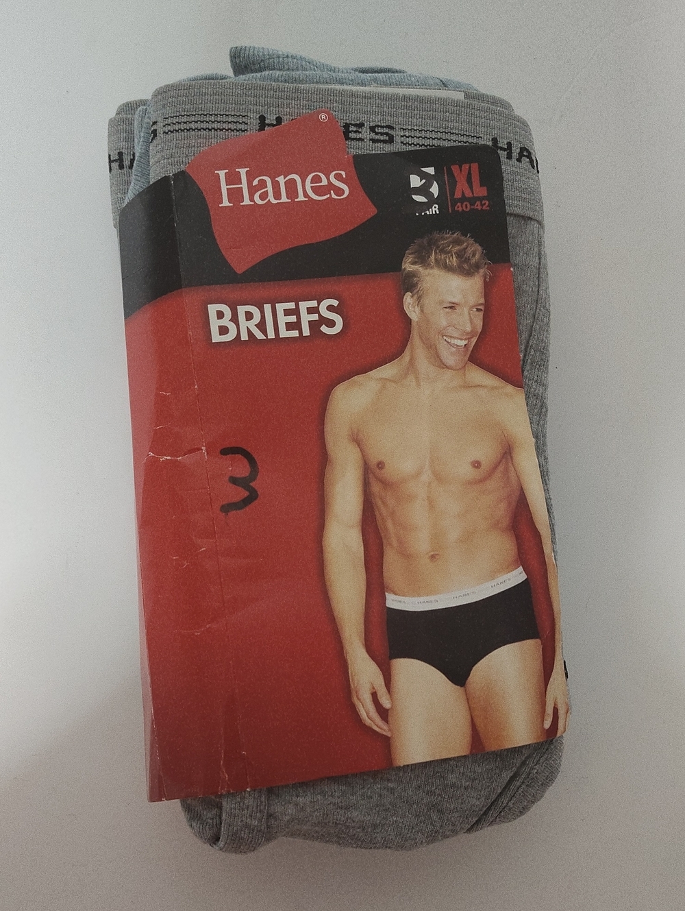 Vintage 2003 Hanes Men’s Colored Briefs With Gray Waistband - 3Pk - Sz XL